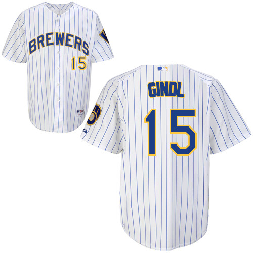 Caleb Gindl #15 mlb Jersey-Milwaukee Brewers Women's Authentic Alternate Home White Baseball Jersey